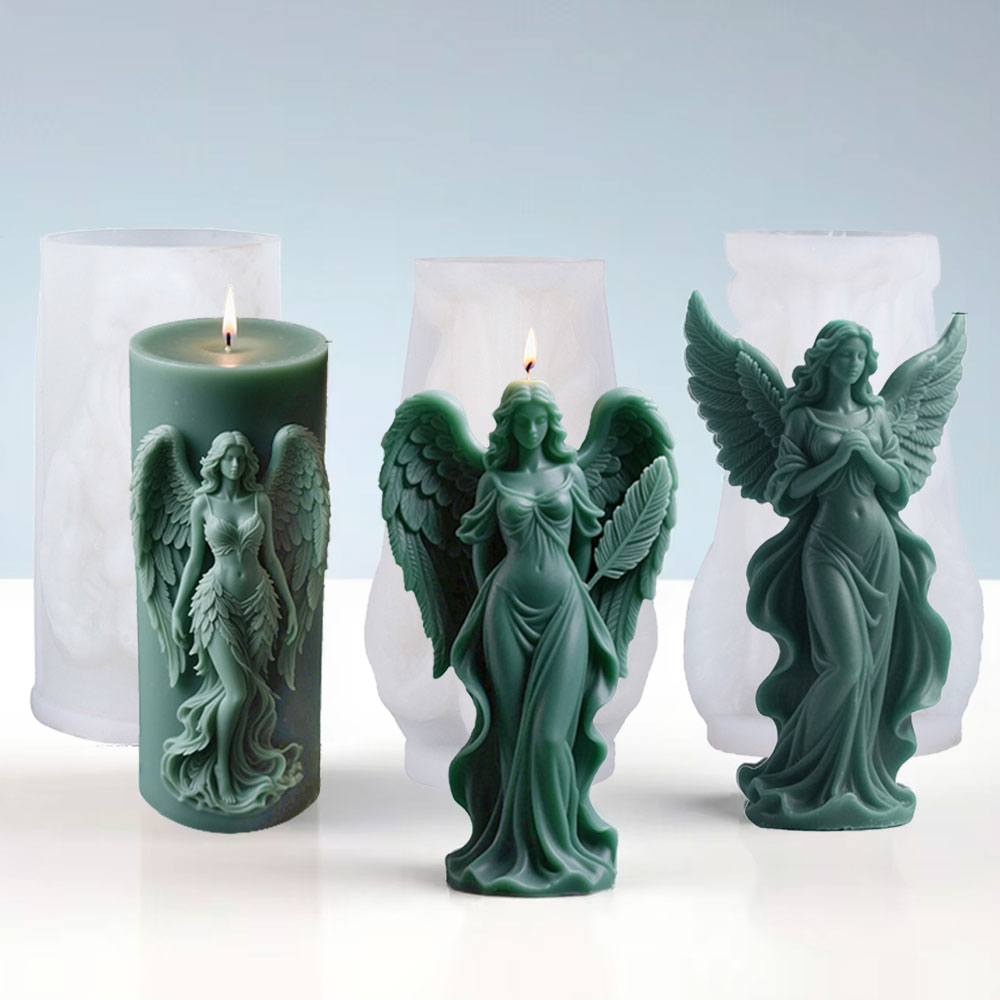 Resin Art Furniture - Wings Goddess Scented Silicone Candle Mould