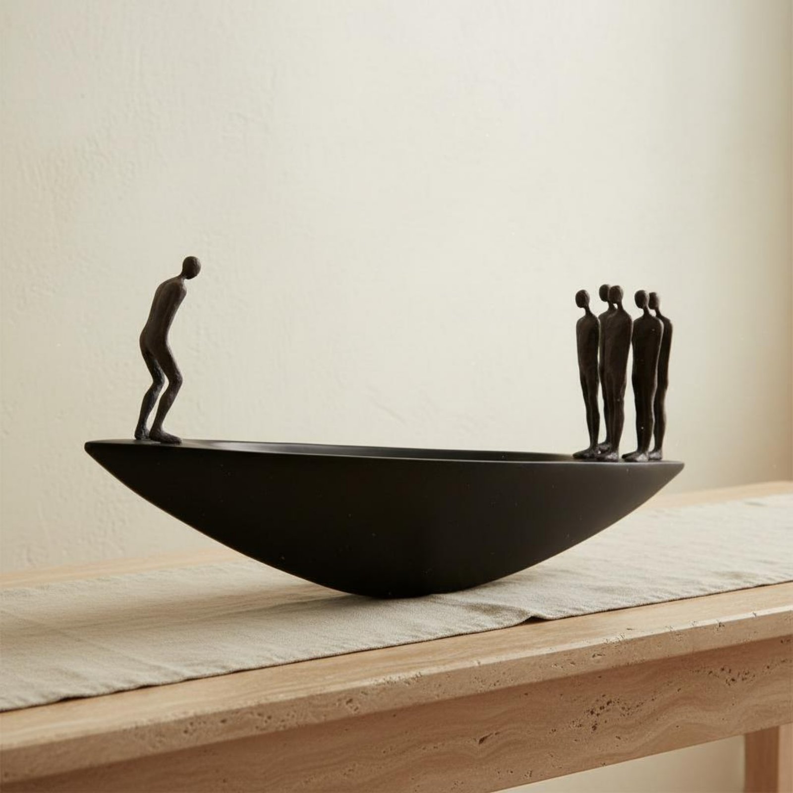 Resin Art Furniture - Modern Resin Sailboat Statue Artistic Wabi-sabi