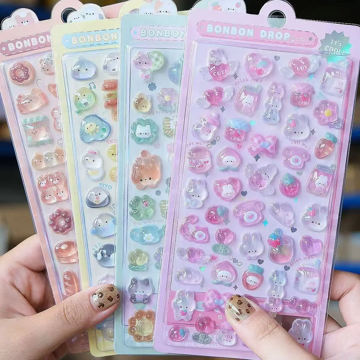 Resin Art Sticker - =-=2027Kawaii 3D Jelly Resin Stickers Cute