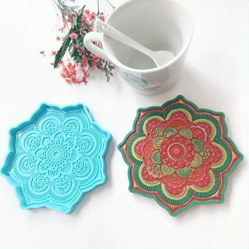 Resin Art Materials - Mandala Coaster Silicone Mold Round Tray