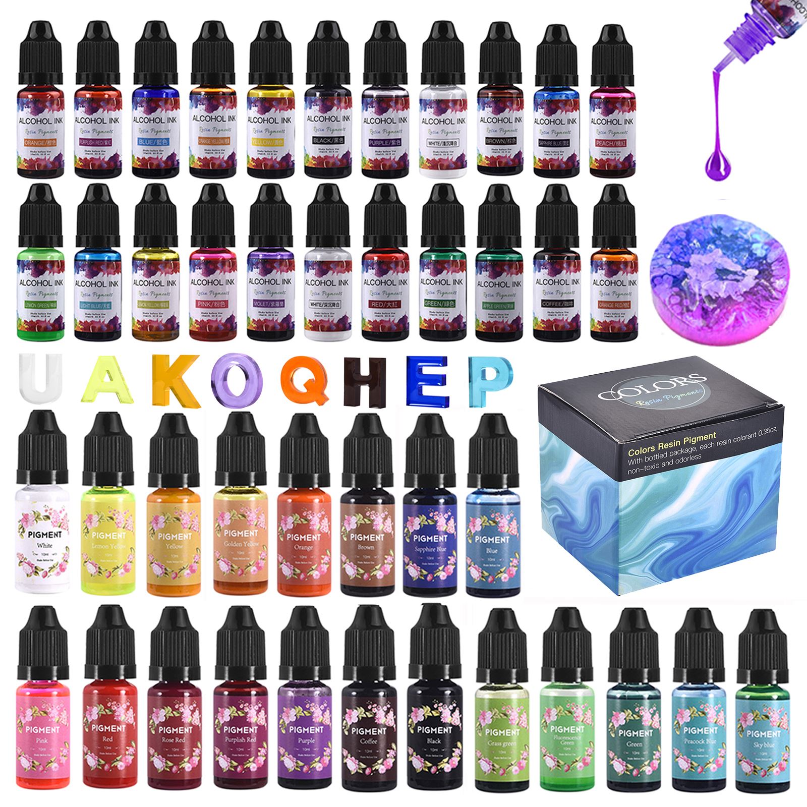 Resin Art Alcohol Ink - 1 Set Resin Pigment Kit Art