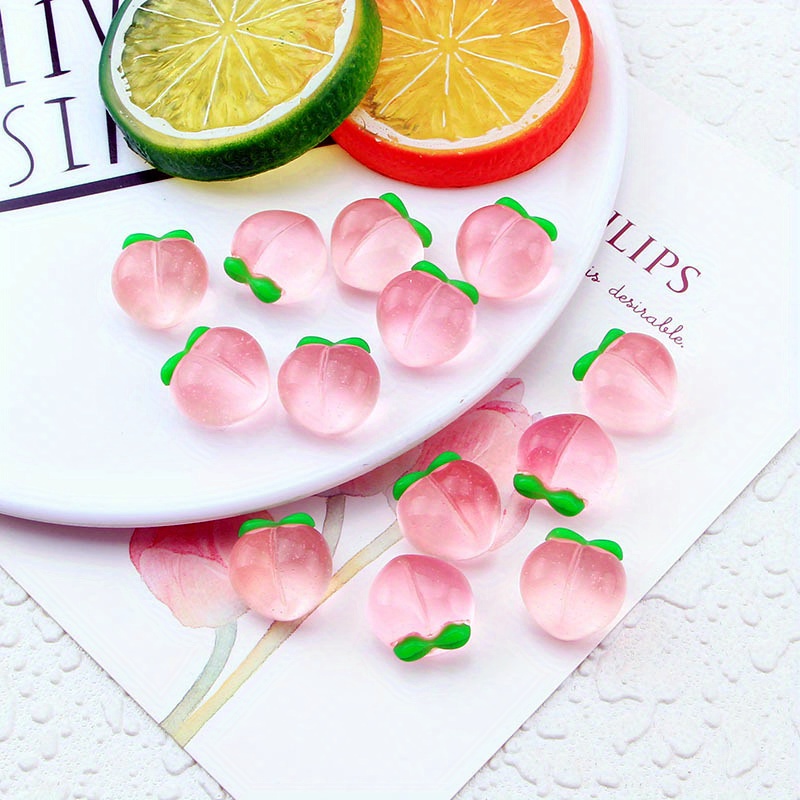 10Pcs New Transparent Peach Fl - Resin Art Keychain recension och pris