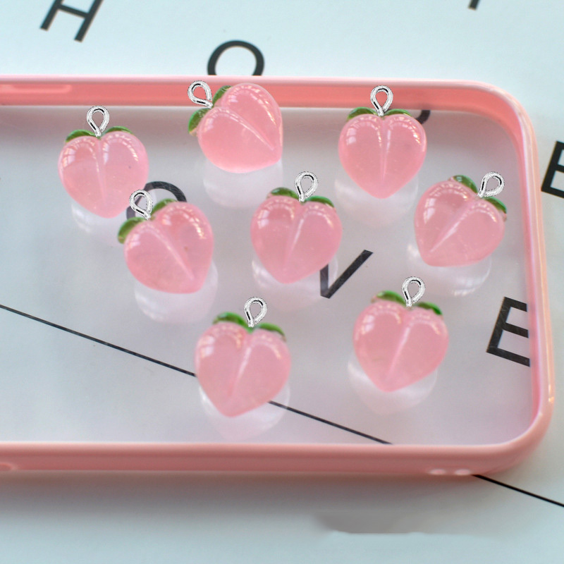 10Pcs New Transparent Peach Fl - Resin Art Keychain recension och pris
