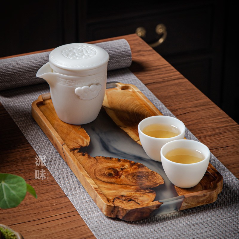 Japanese Zen Style Thuja Wood  - Resin Art Wooden Tray recension och pris