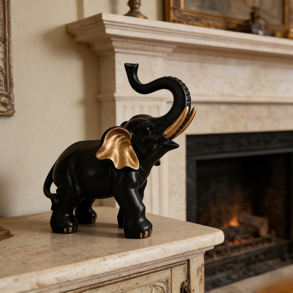 1 piece of black and gold fort - Resin Art Decoration Items recension och pris