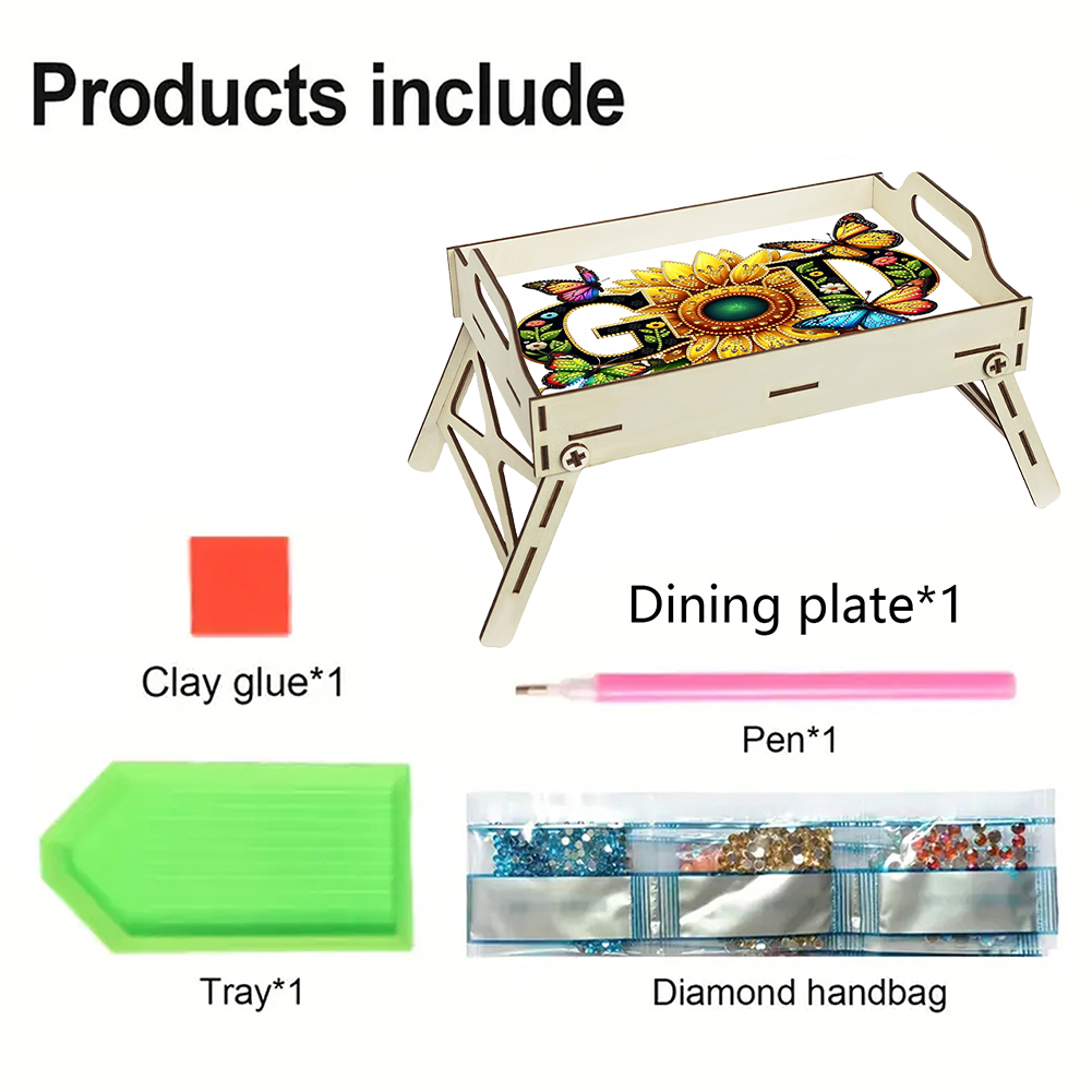5D DIY Diamond Painting Servin - Resin Art Wooden Tray recension och pris
