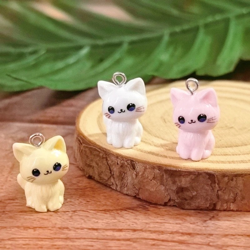 10pcs 3D Kawaii Happy Cat Resi - Resin Art Keychain recension och pris
