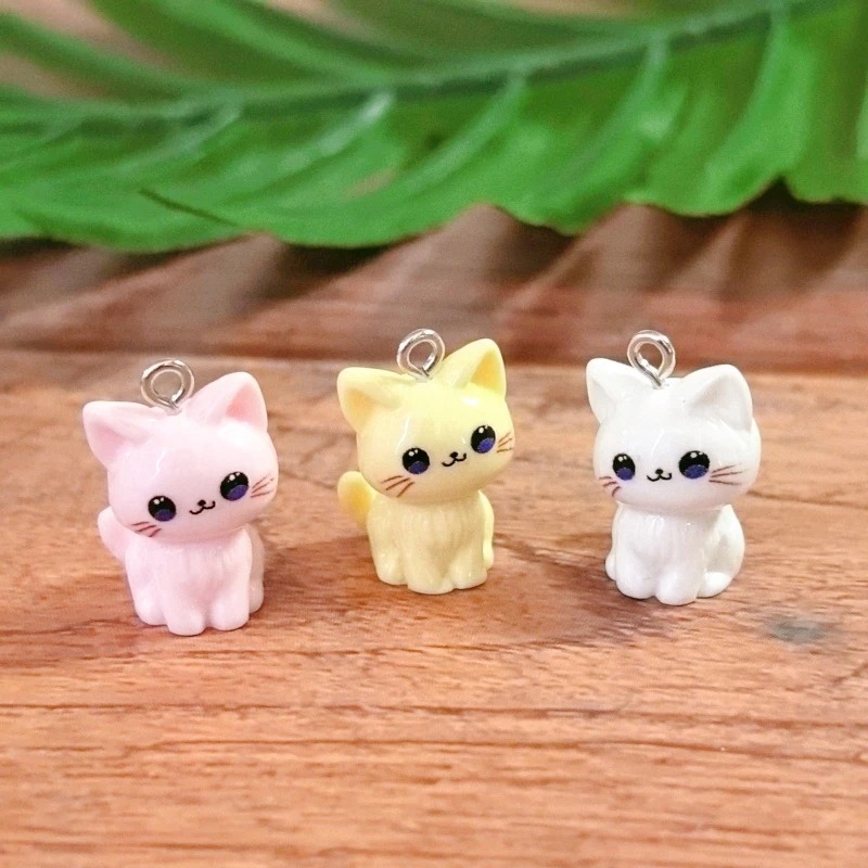 10pcs 3D Kawaii Happy Cat Resi - Resin Art Keychain recension och pris
