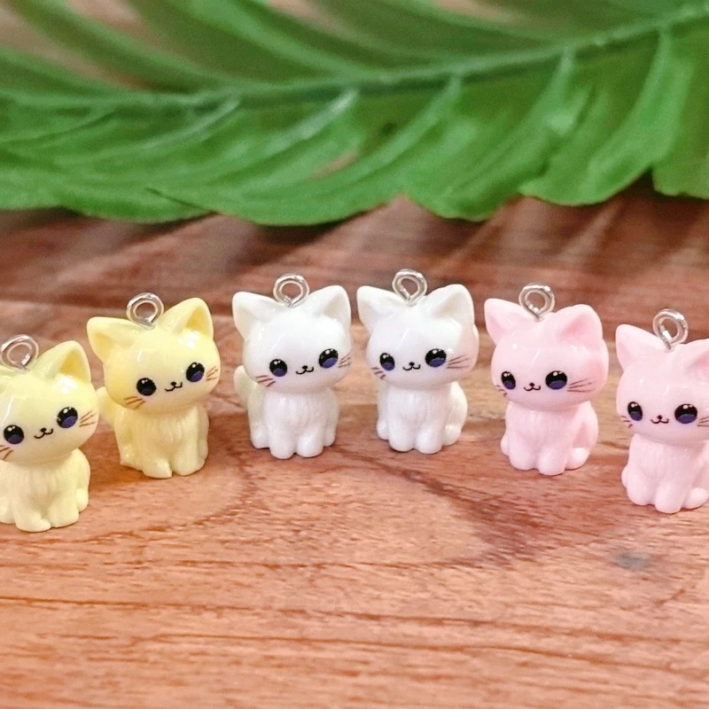 10pcs 3D Kawaii Happy Cat Resi - Resin Art Keychain recension och pris