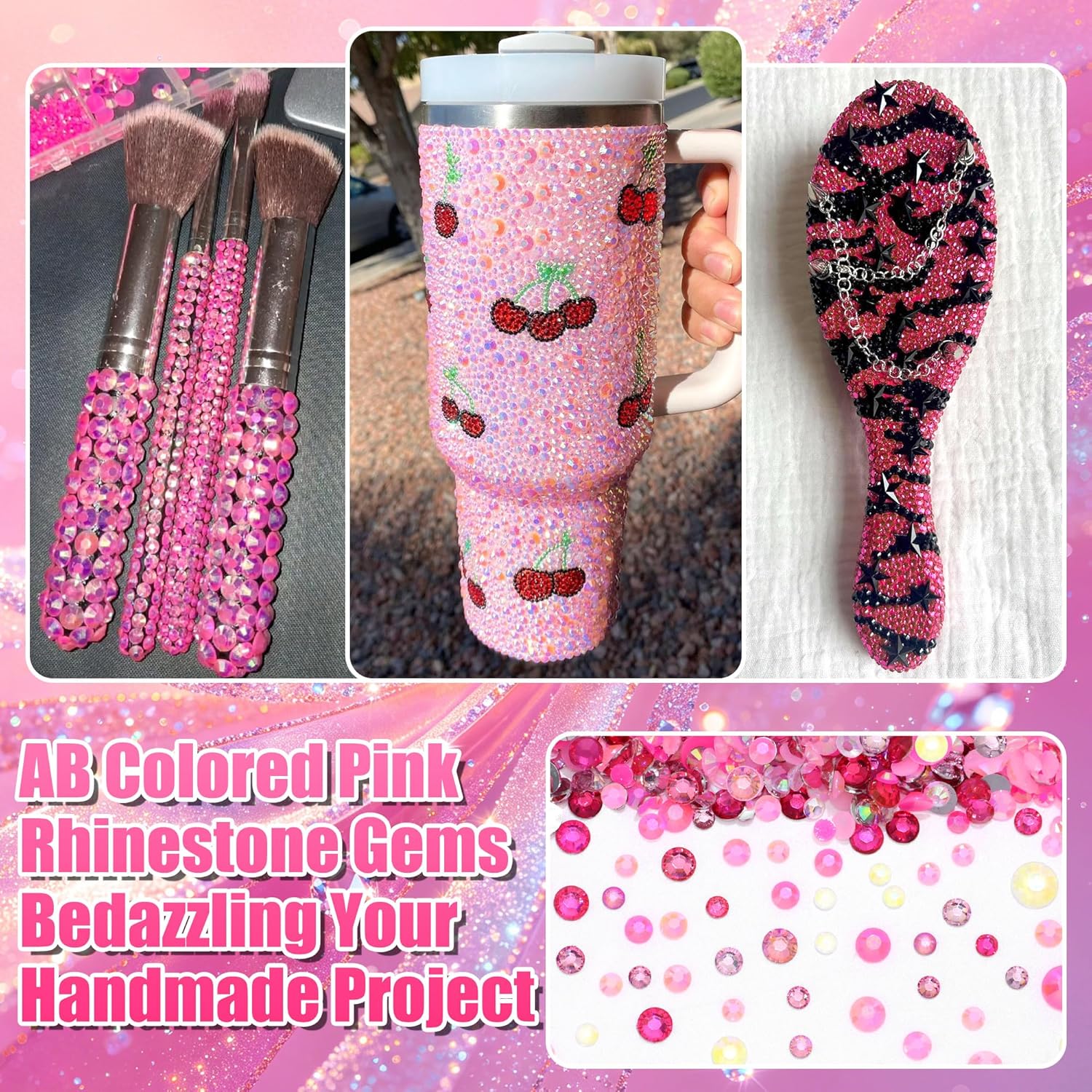 PINK Flatback Resin Rhinestone - Resin Art Quantity recension och pris