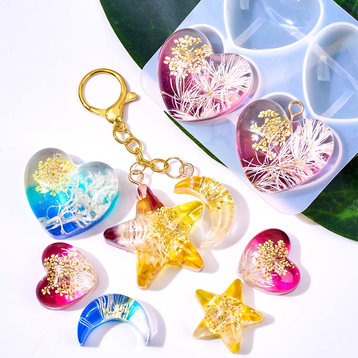Heart Star Moon Pendant Silico - Resin Art Materials recension och pris