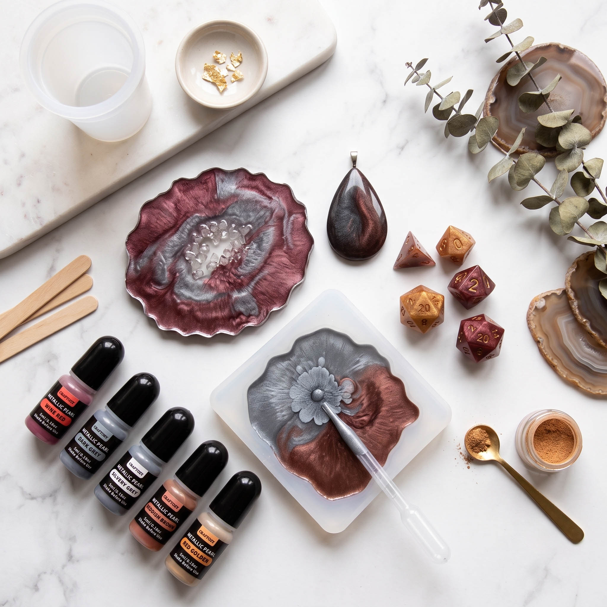 5ml metal alcohol ink set, 12  - Resin Art Alcohol Ink recension och pris
