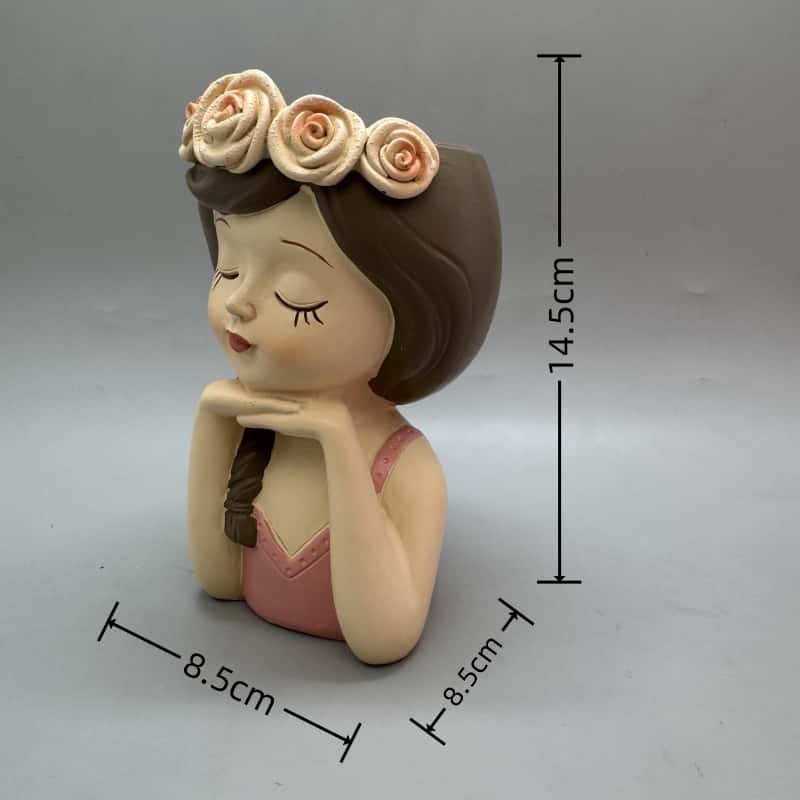 Cute girl flower pot silicone  - Resin Art Furniture recension och pris