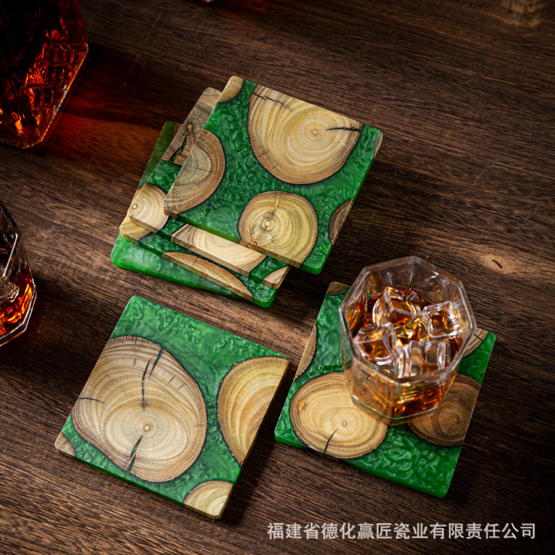 Zen Ink-Art Dry Brew Tea Tray  - Resin Art Wooden Tray recension och pris