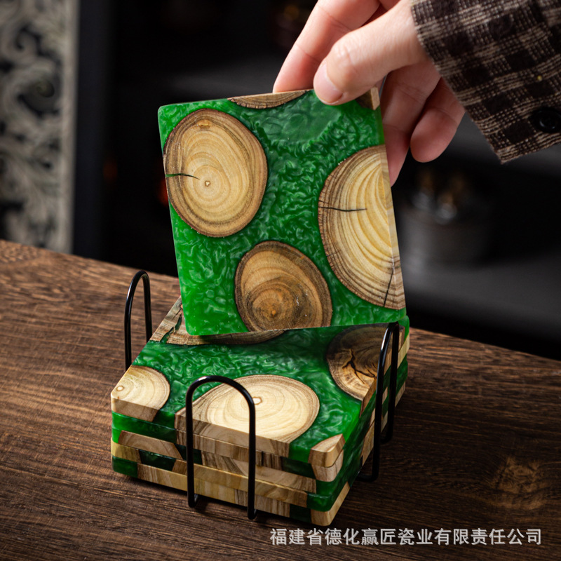 Zen Ink-Art Dry Brew Tea Tray  - Resin Art Wooden Tray recension och pris