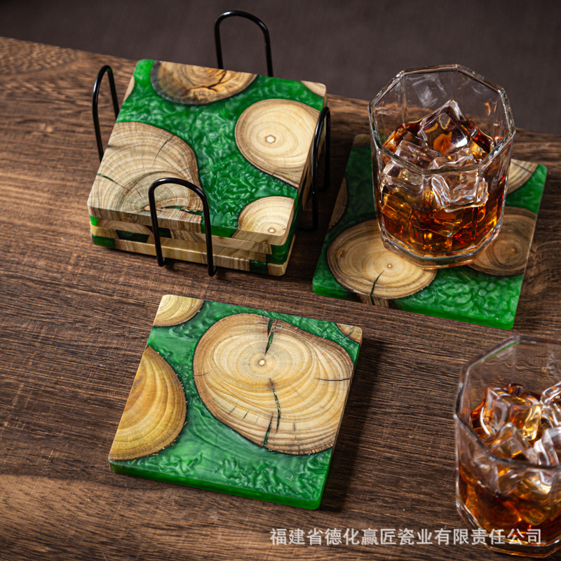 Zen Ink-Art Dry Brew Tea Tray  - Resin Art Wooden Tray recension och pris