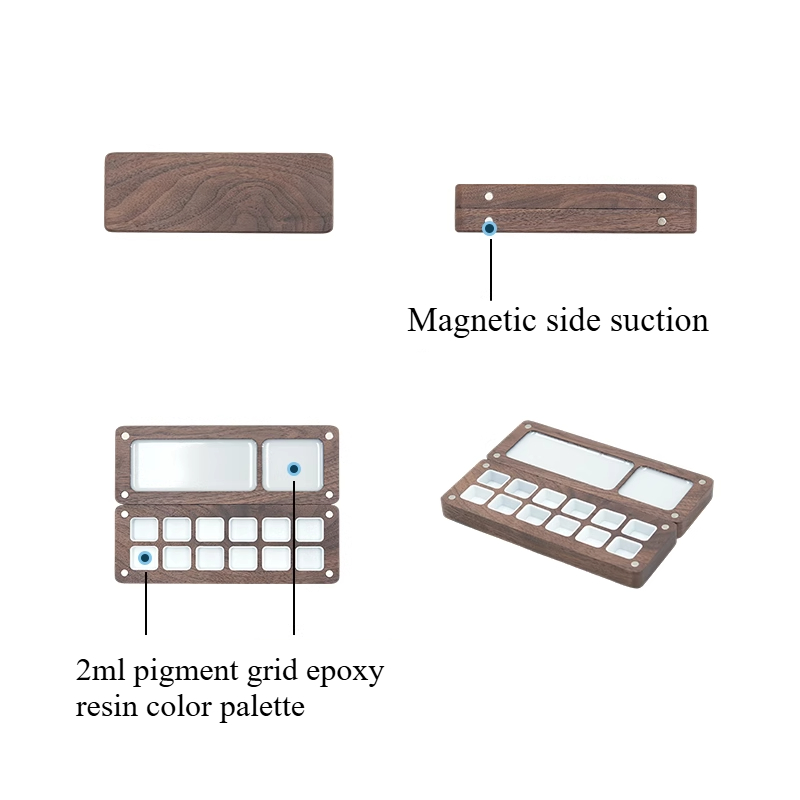 Solid Wood Watercolor Pigment  - Resin Art Wooden Tray recension och pris