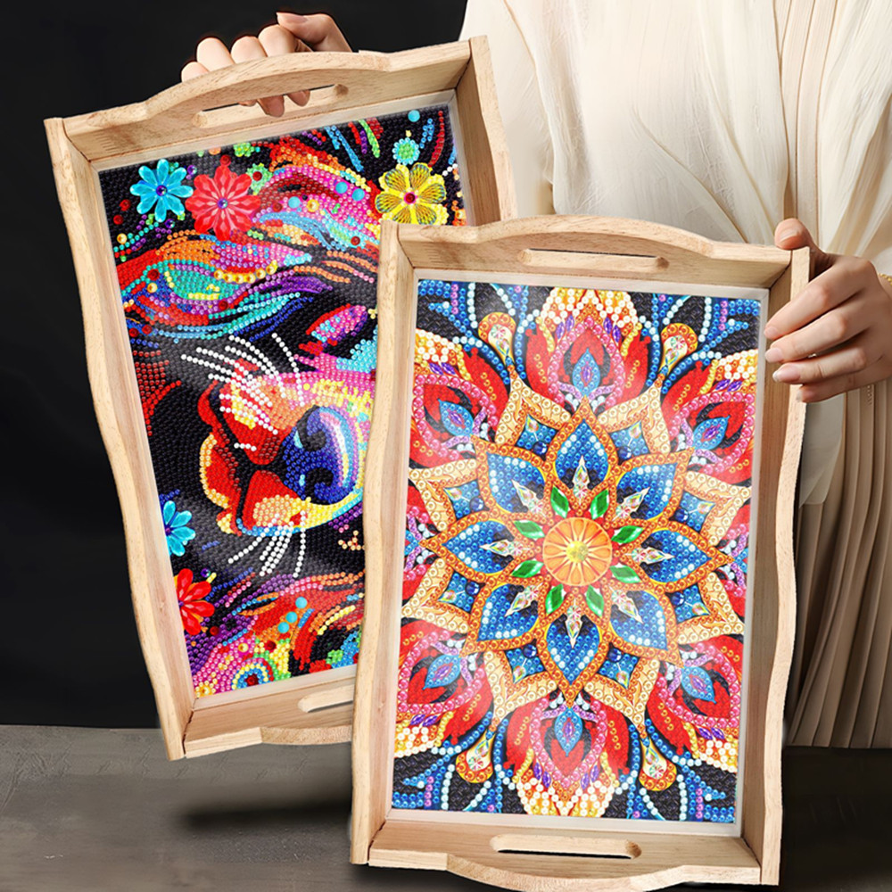 5D DIY Diamond Painted Wooden  - Resin Art Wooden Tray recension och pris