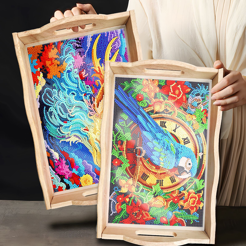 5D DIY Diamond Painted Wooden  - Resin Art Wooden Tray recension och pris