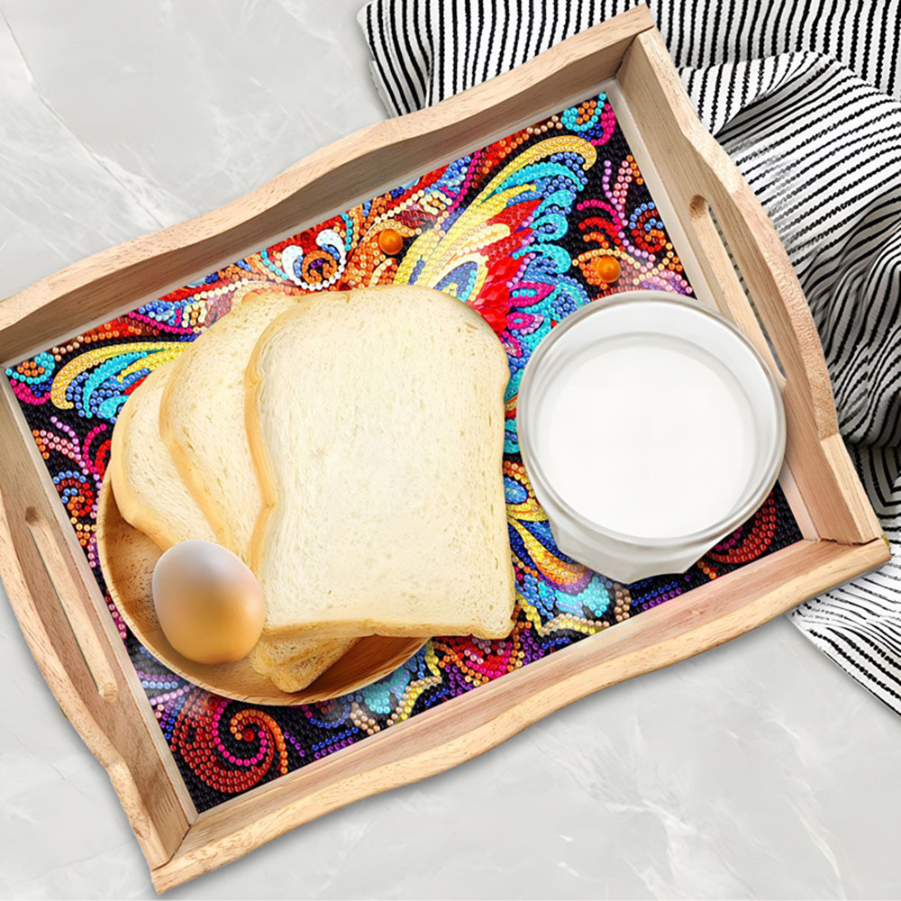 5D DIY Diamond Painted Wooden  - Resin Art Wooden Tray recension och pris