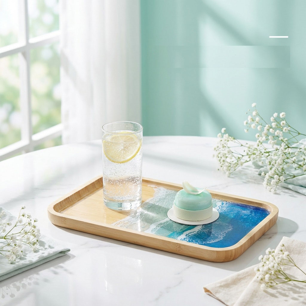 Epoxy Resin Ocean Art Decorati - Resin Art Wooden Tray recension och pris