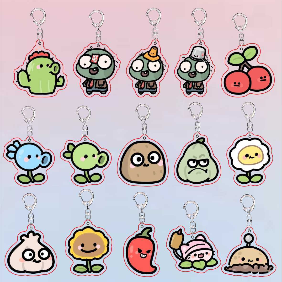 Plants Vs Zombies Acrylic Cute - Resin Art Keychain recension och pris