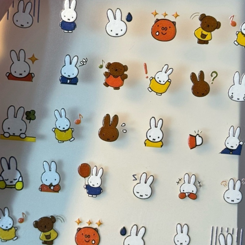 Kawaii Miffy Cute Embossed 3D  - Resin Art Sticker recension och pris