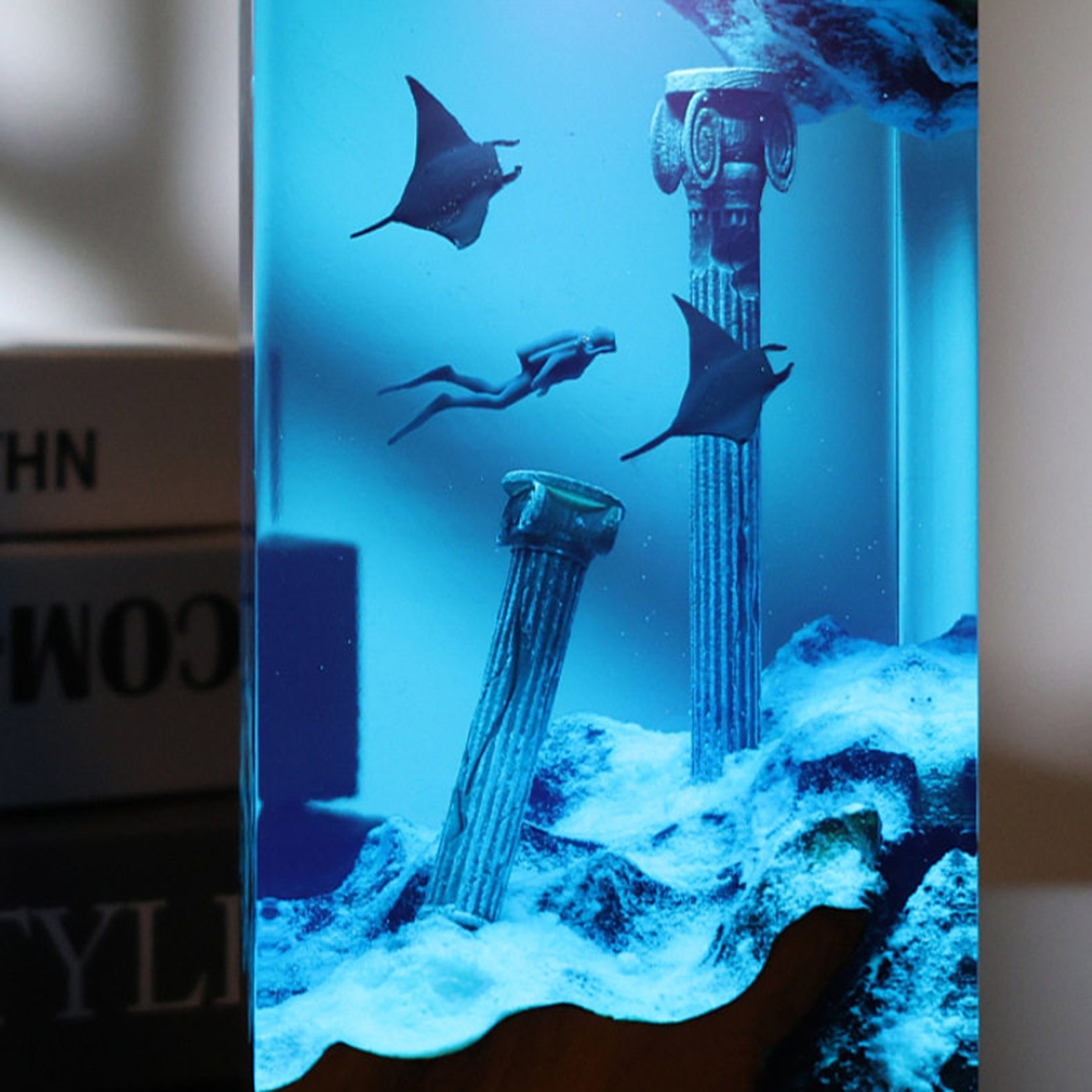 Manta Ray Night Lamp Ocean The - Resin Art Decoration Items recension och pris