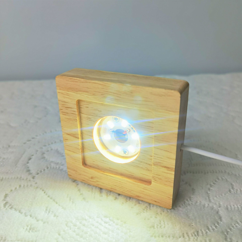 Square LED Lights Display Base - Resin Art Wooden Tray recension och pris