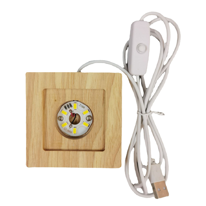 Square LED Lights Display Base - Resin Art Wooden Tray recension och pris