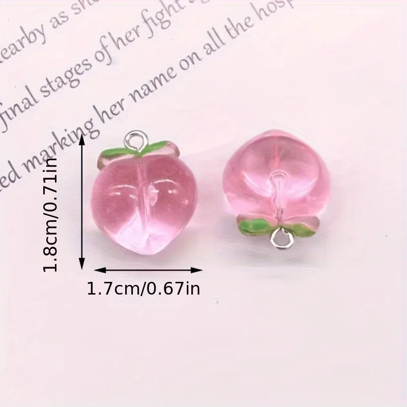 10Pcs Mini 3D Pink Peach Fruit - Resin Art Keychain recension och pris