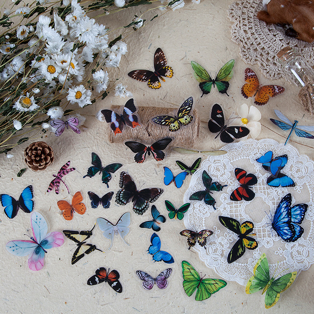 40Pcs/Bag Butterfly Stickers P - Resin Art Sticker recension och pris