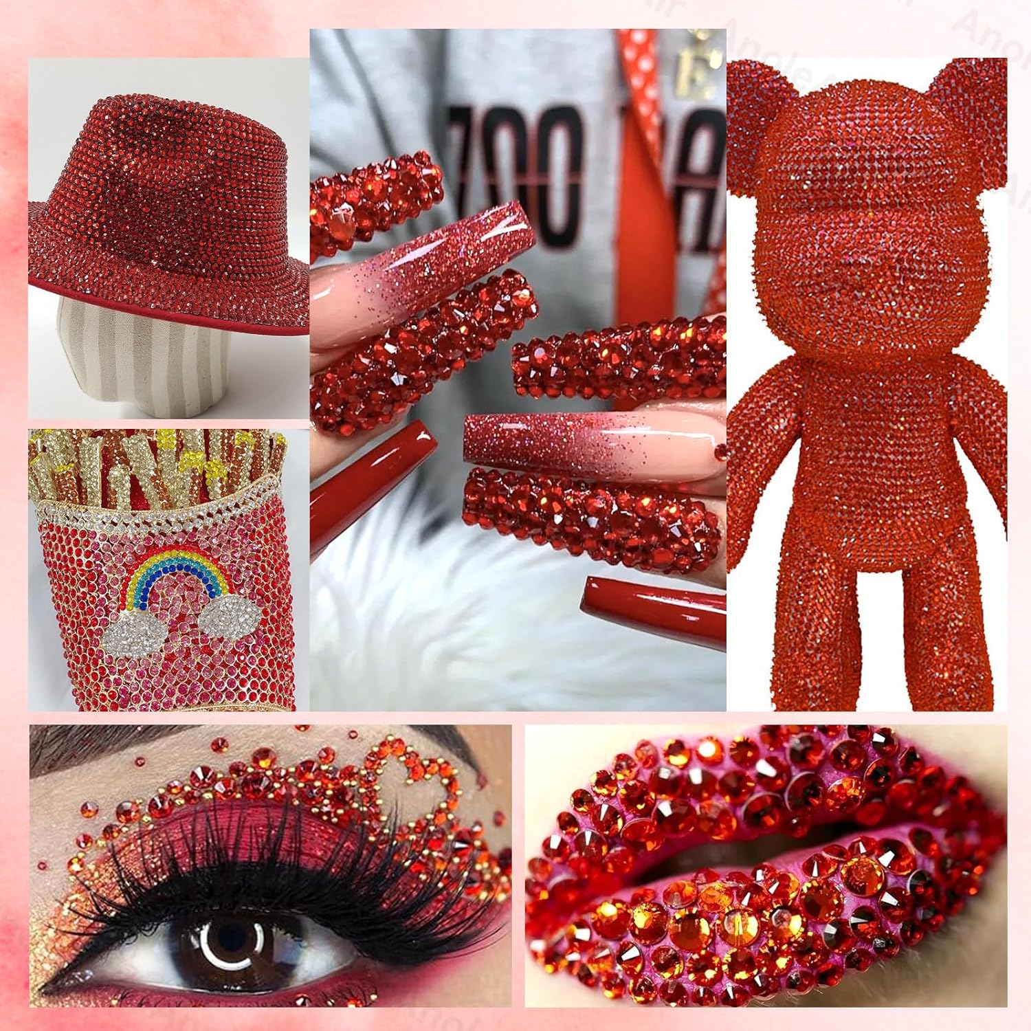 Red Flatback Resin Rhinestones - Resin Art Quantity recension och pris